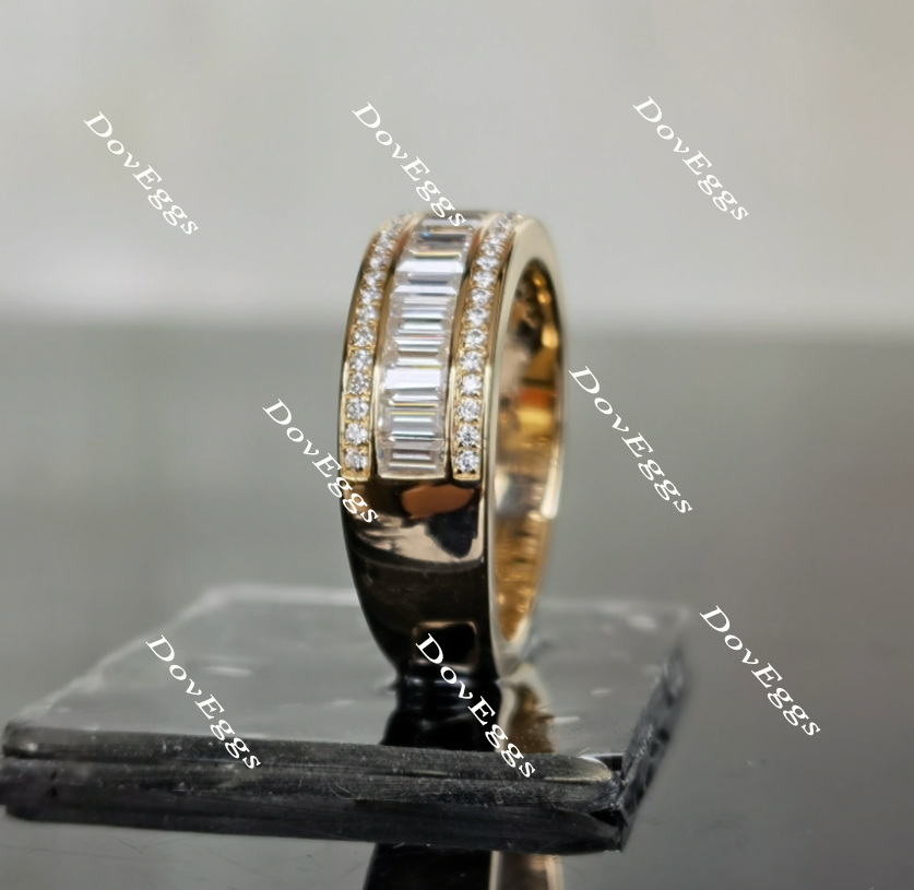 Doveggs half eternity channel set moissanite ring/wedding band-4mm band width