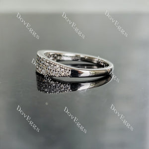 Doveggs round pave moissanite/lab grown diamond wedding band-2.0mm band width