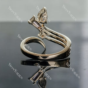 Doveggs pear art deco vintage moissanite engagement ring