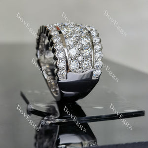 Doveggs round channel set moissanite/lab grown diamond wedding band-6.5mm band width
