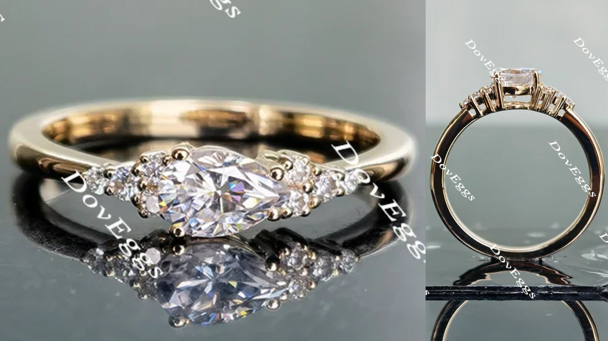 side-stone moissanite engagement ring