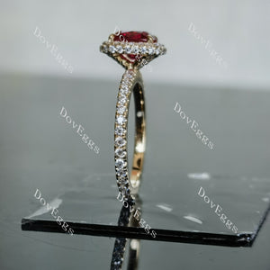 Doveggs halo full eternity pave colored gem bridal set (2 rings)