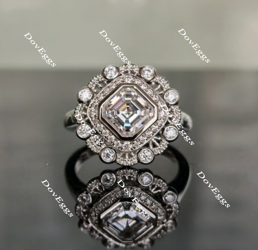 halo moissanite engagement ring