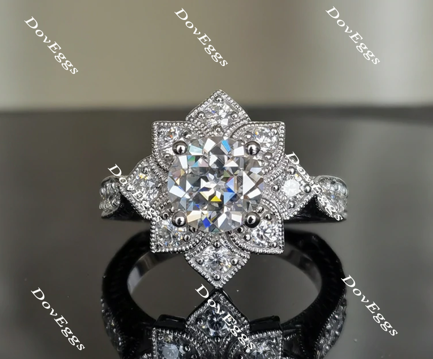 round moissanite engagemnt ring