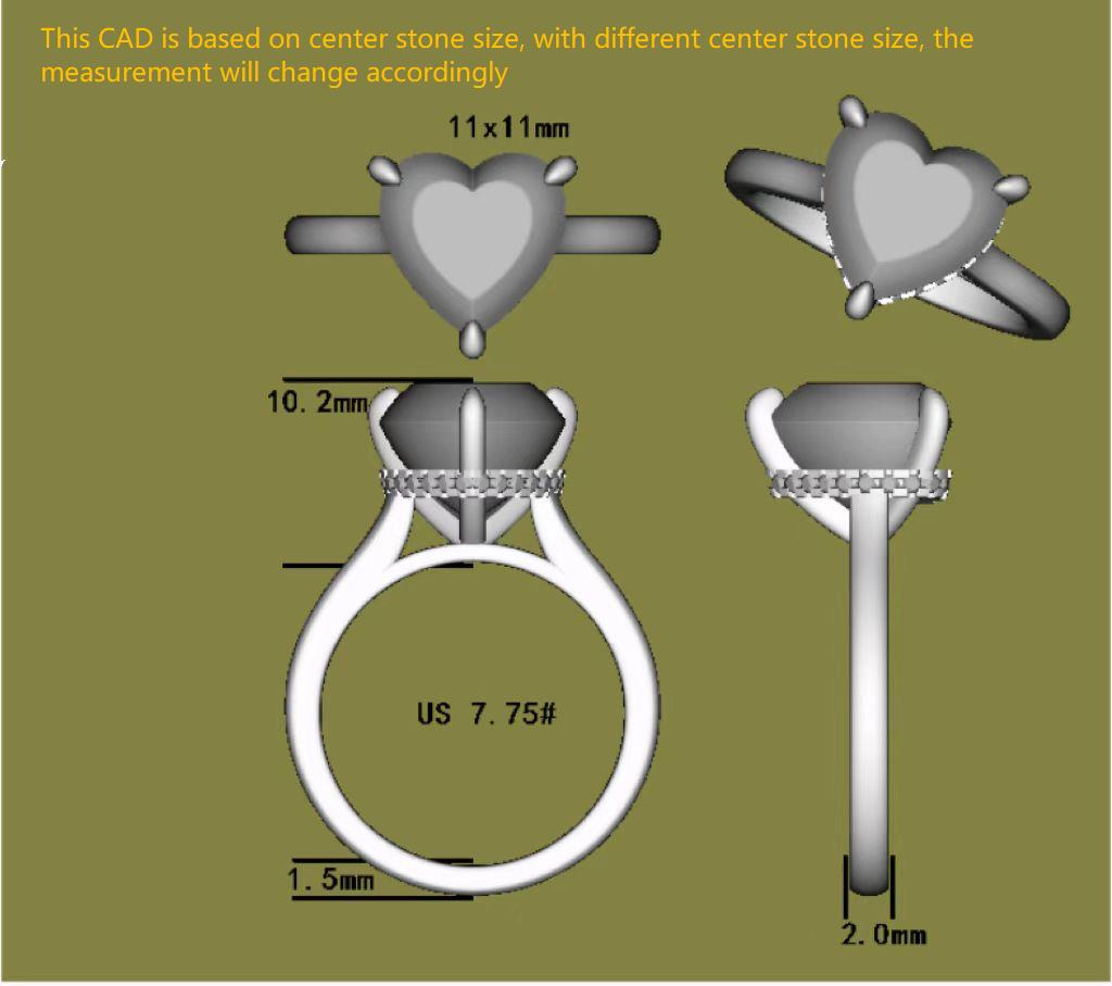 The Melissa solitaire heart moissanite engagement ring