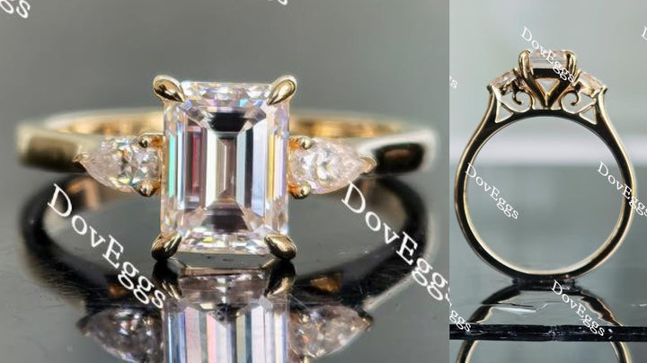three stone moissanite ring