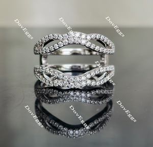 Tin’s Lace round half eternity moissanite Enhancer/lab created diamond wedding band