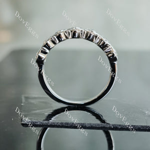 Doveggs oval seven stones bezel moissanite/lab grown diamond wedding band-2.5mm band width