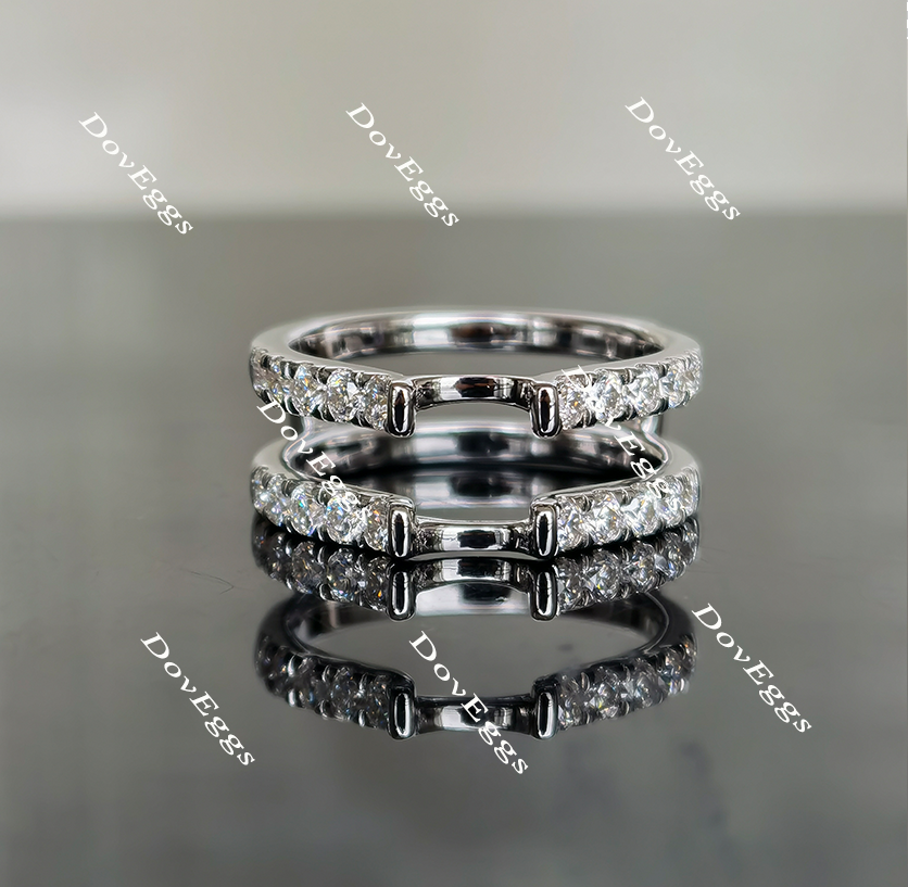 Karen's happy decision round moissanite enhancer/lab grown diamond wedding band