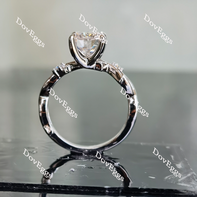 Doveggs art deco moissanite engagement ring