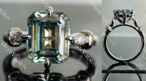 emerald moissanite engagement ring