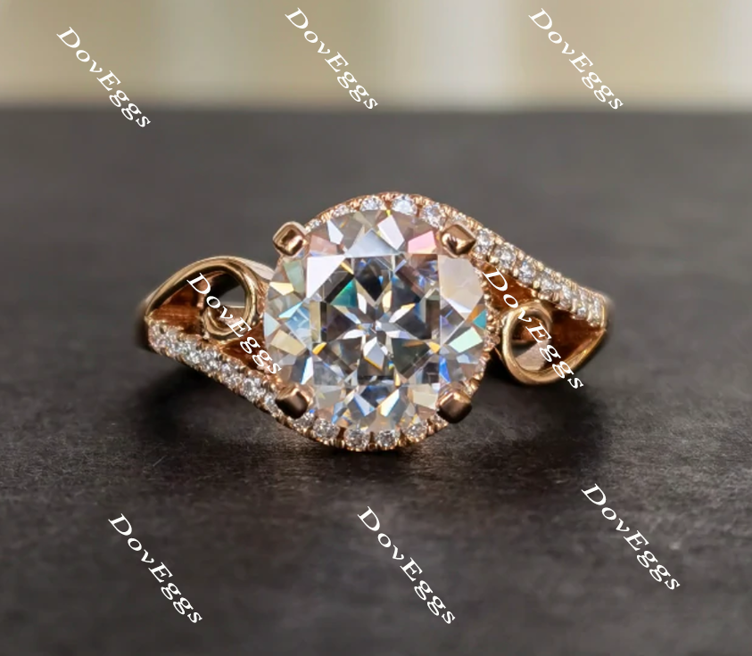 art deco moissanite engagement ring