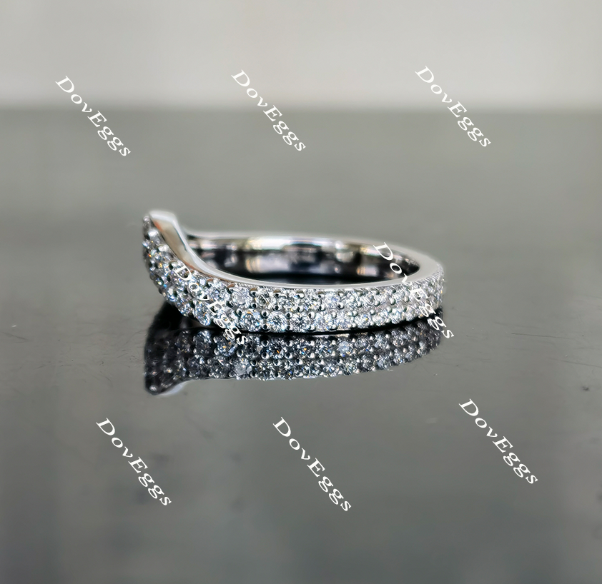 Doveggs round full eternity moissanite ring/lab created diamond wedding band-2.2mm band width