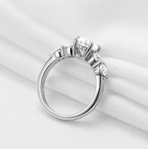 DovEggs sterling silver 1.5 carat side-stone moissanite Ring
