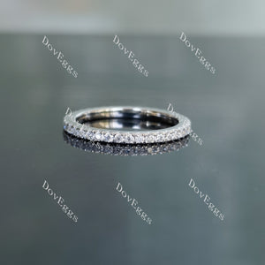 Doveggs round full eternity pave moissanite wedding band-1.6mm band width