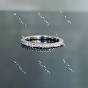 Doveggs round full eternity pave moissanite/lab grown diamond wedding band-1.6mm band width