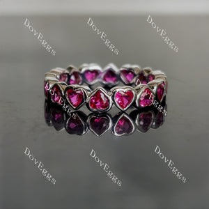 Doveggs heart full eternity bezel colored gem wedding band-4.2mm band width