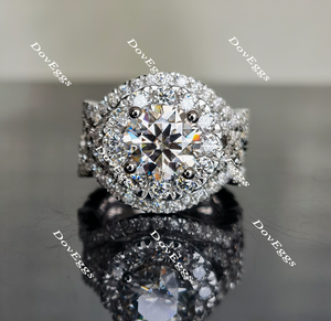Doveggs round curved moissanite/lab grown diamond wedding band (one piece of wedding band only)