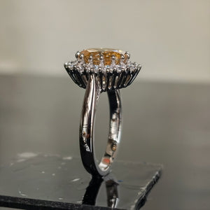 Doveggs oval champagne moissanite engagement ring for women