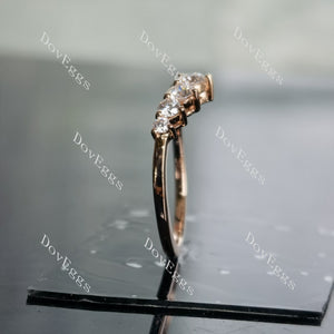 Doveggs round moissanite/lab grown diamond wedding band for women-1.6mm band width