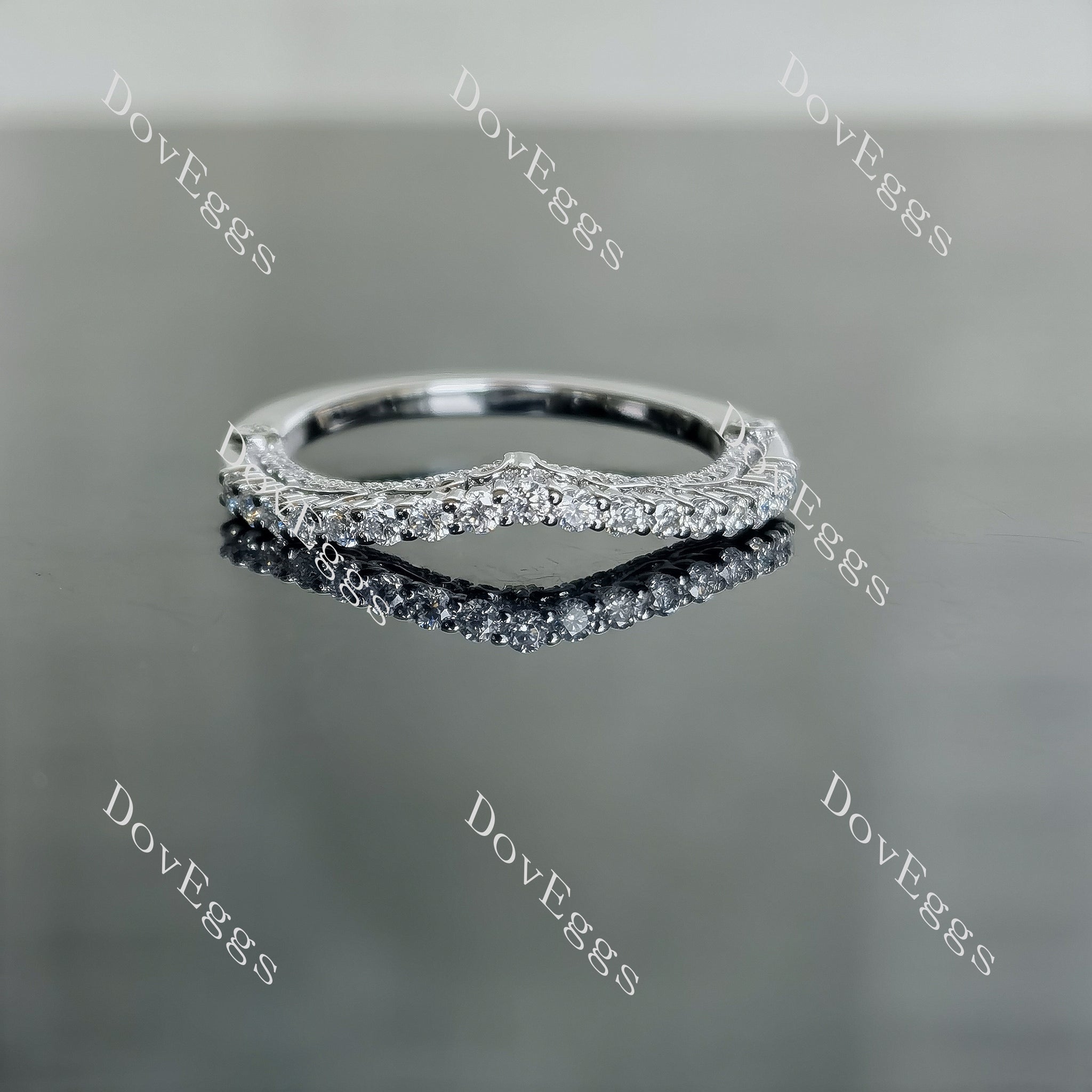 Doveggs round pave moissanite wedding band-1.5mm band width