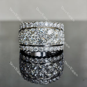 Doveggs round channel set moissanite/lab grown diamond wedding band-6.5mm band width