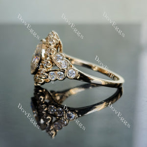 Marisol Oval floral moissanite engagement ring