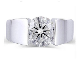 doveggs sterling silver 3 carat ghi color round moissanite ring