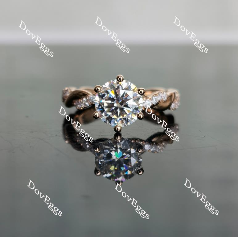 KD’s histone round curved band moissanite engagement ring