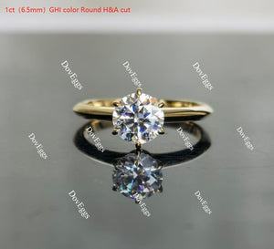The classic 6 prongs solitaire style moissanite ring