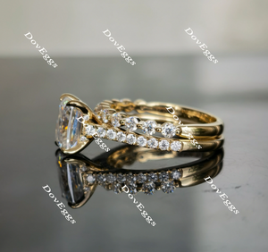 Doveggs half eternity pave moissanite/lab grown diamond wedding bands(wedding band only)-2.2mm band width