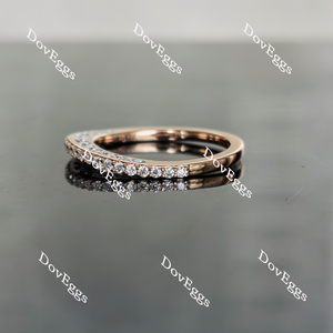 Doveggs round vintage half eternity pave moissanite wedding band-1.4mm band width