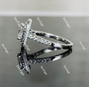 Doveggs pave double halo moissanite engagement ring