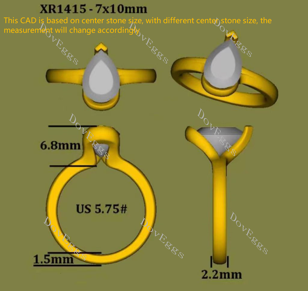 Kindal all shape solitaire moissanite engagement ring