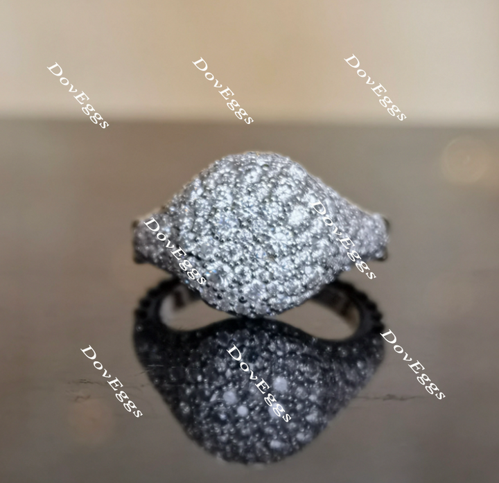 Doveggs round art deco moissanite/lab grown diamond wedding bands-2.9mm band width - DovEggs-Seattle