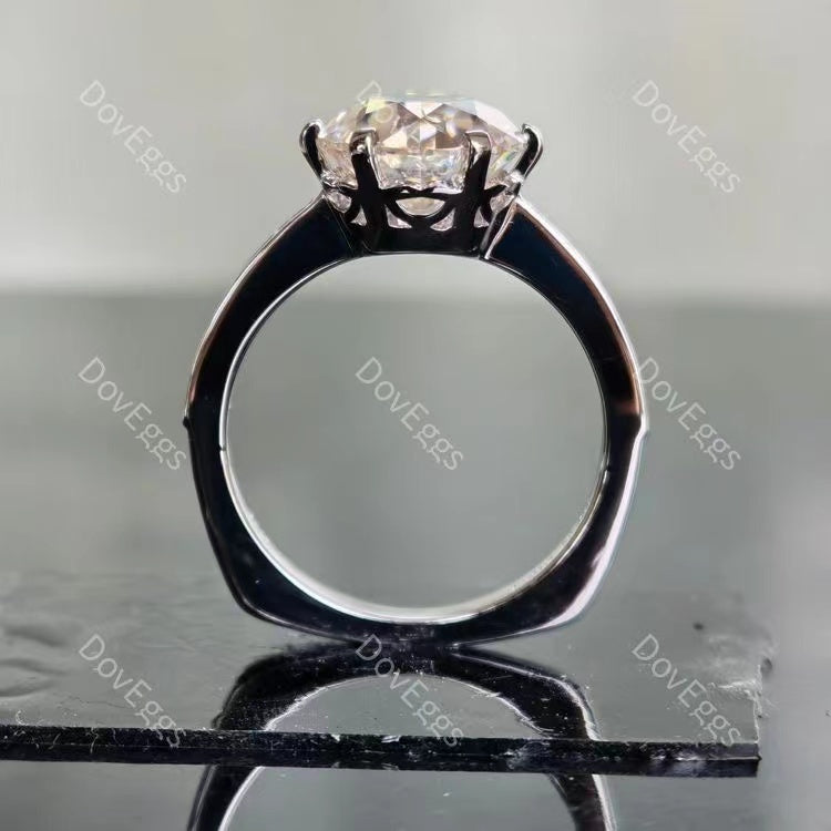 DovEggs round channel set moissanite engagement ring