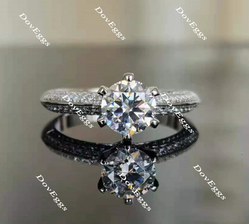 half eternity pave moissanite ring