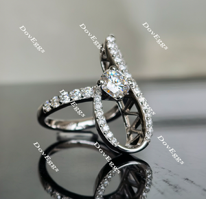 Doveggs octagon art deco moissanite engagement ring