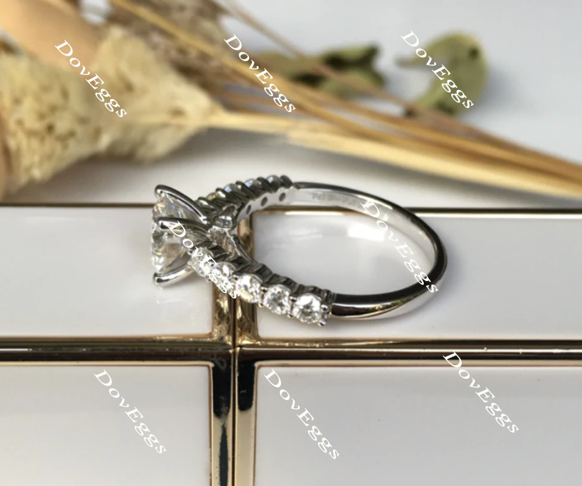 doveggs round side stone moissanite engagement ring